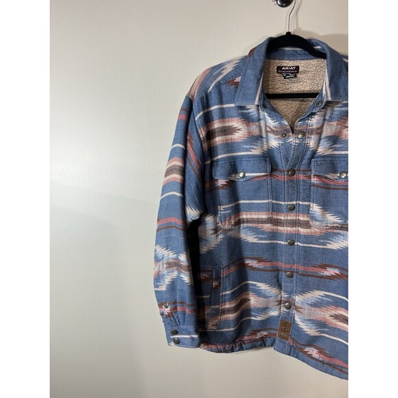Ariat Ladies Chimayo Blue Aztec Print Shirt Jacket Women's Size XL - Picture 2 of 15